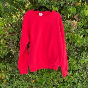 basic red crewneck